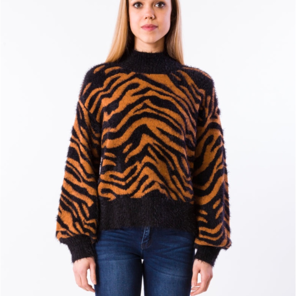 Kerisma Black and Orange Zebra Sweater